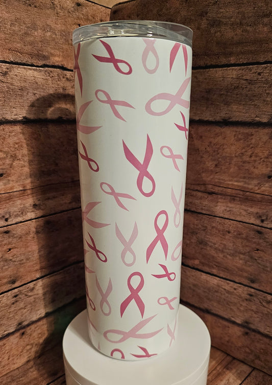 Pink Cancer Ribbon Tumbler