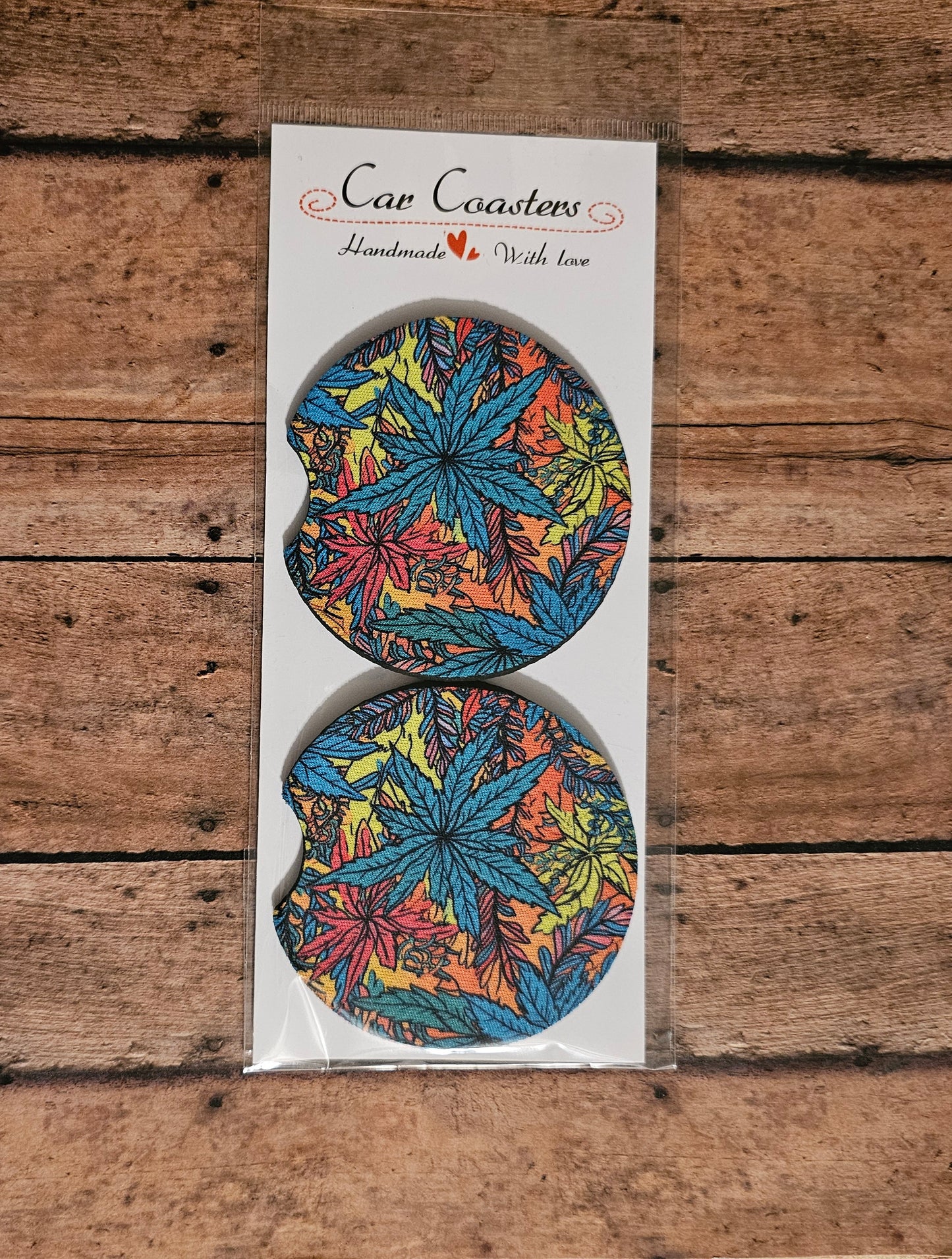 Colorful Leafs Car Coaster