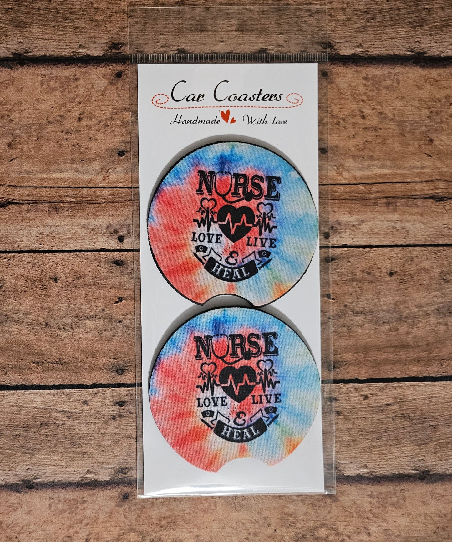 Nurse Tie-dye Car Coaster