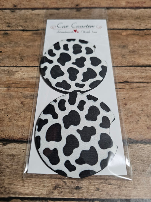 Cow Print Car coaster